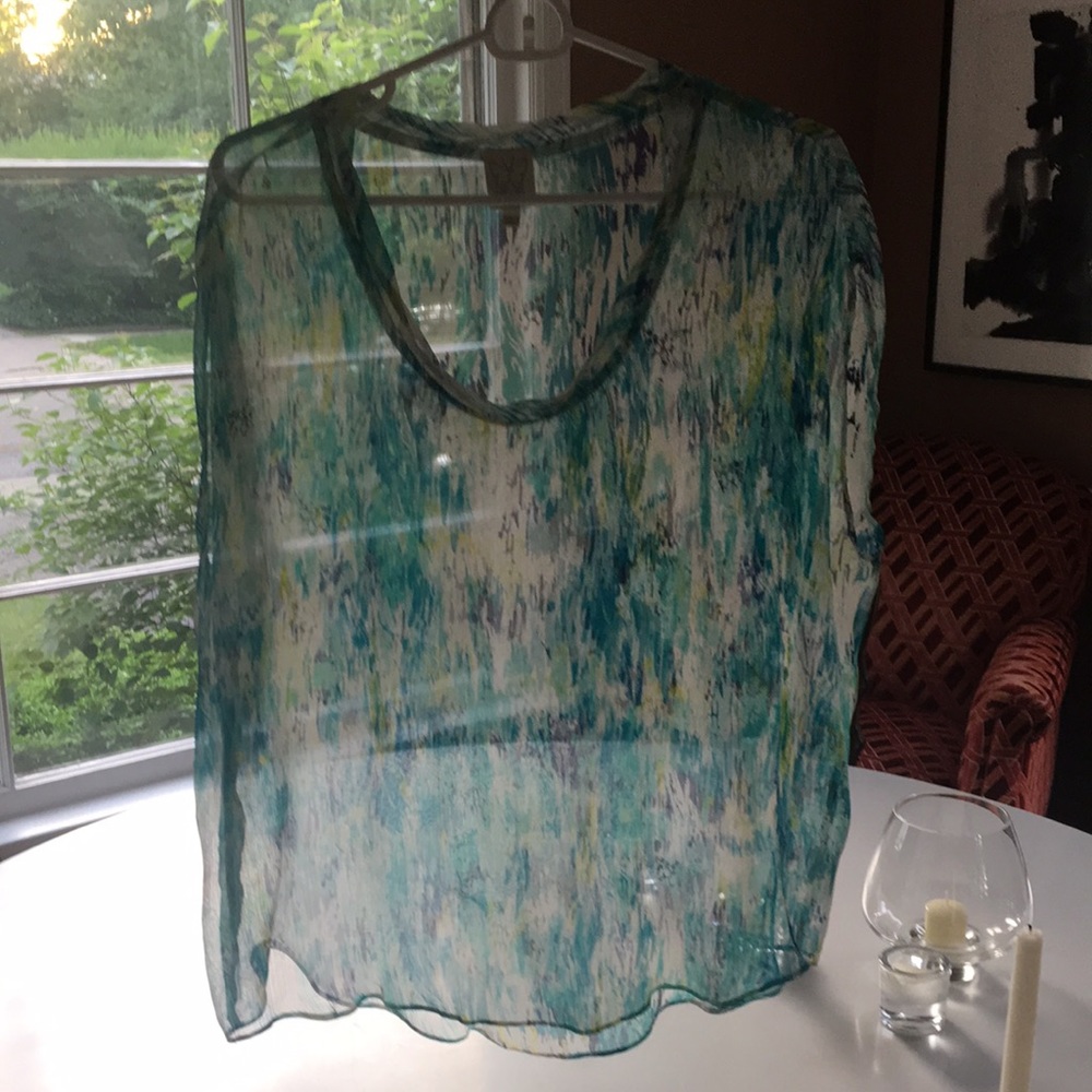 Ella Moss multi color sheer oversized top.